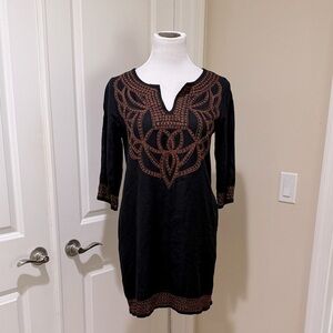 Gretchen Scott Designs Cortina Pashmina Viscose Embroidered Tunic Dress Size XS